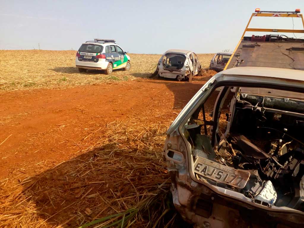  - Nove veículos encontrados depenados em área rural