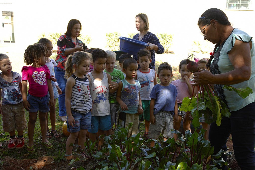 Educação - Crianças da EMEI Zinho Saes aprendem a plantar