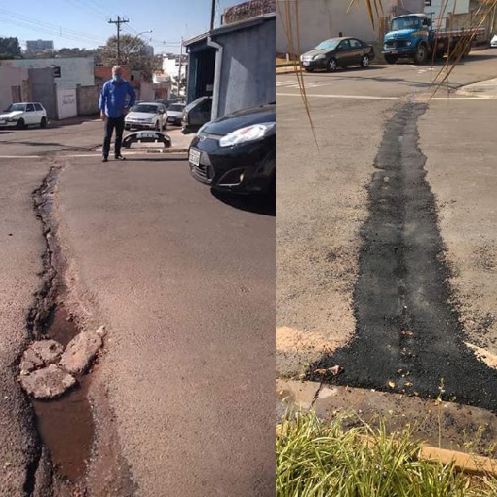 Foto Do Dia - Conserto de canaleta no centro