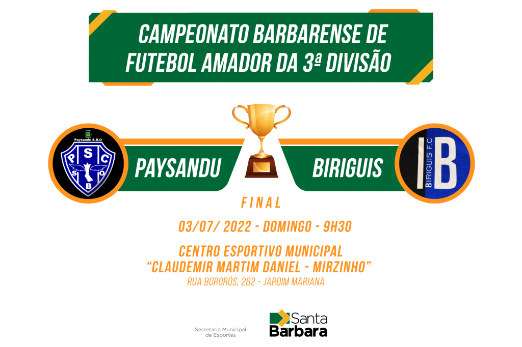 Esporte - Final do Campeonato Barbarense de Futebol Amador da 3ª divisão acontece neste domingo