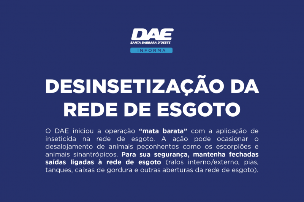 Cidades - DAE segue com Operação “Mata barata”