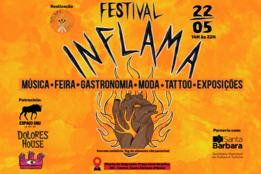  - “Festival Inflama” acontece neste domingo em Santa Bárbara
